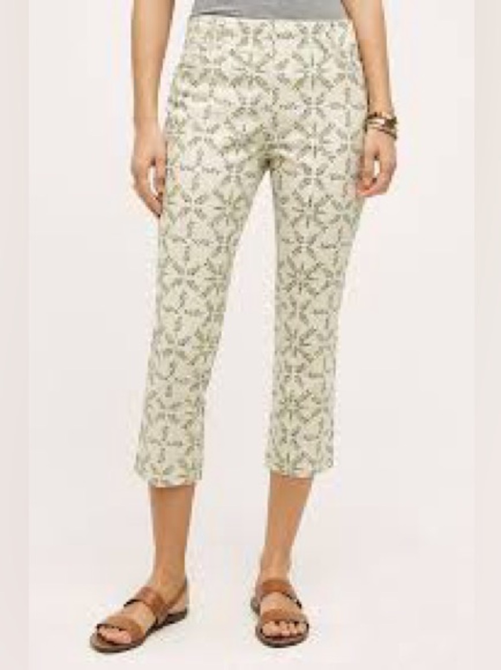 Cartonnier x Anthropologie Cropped Medallion Charlie Trousers Size 4 Petite